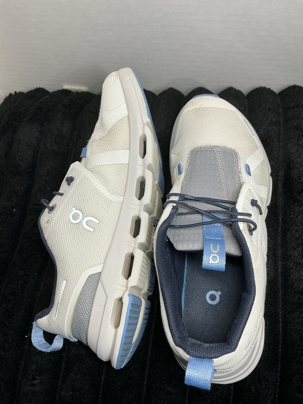 On Cloud Sky Kids 5.5Y / Women’s 7 Running Shoes White Denim Blue - Picture 10 of 16